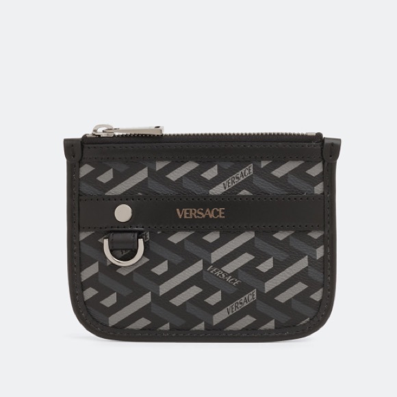 Versace La Greca Pouch Signature Logo Modular Rectangular Unisex 5.75”x4.5” - Picture 1 of 11